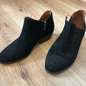 Black suede booties